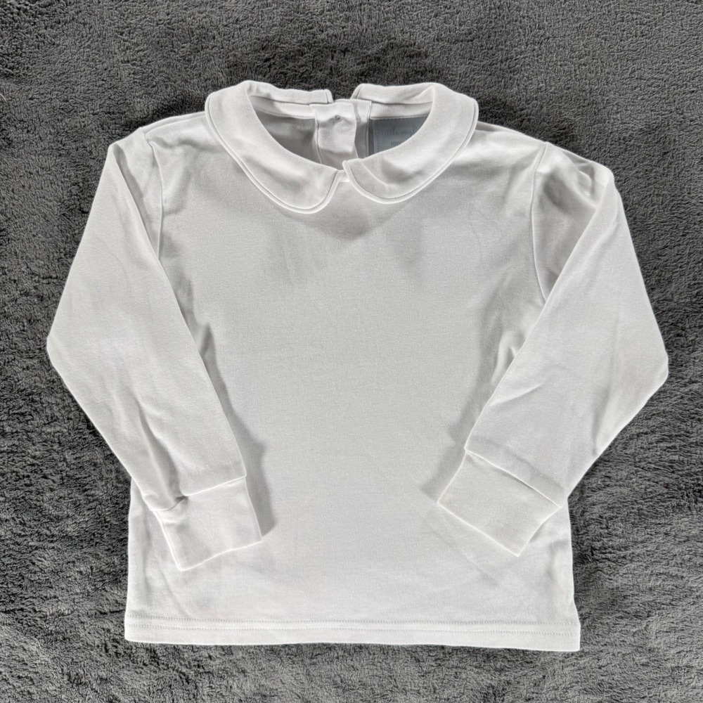 Little English Long Sleeve Tee Kids 3T White Peter Pan Collar Cotton Shirt